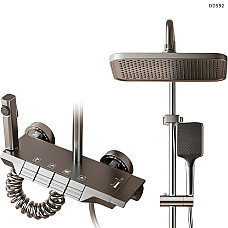 Πολυτελής στήλη ντους με κουμπιά πιάνου, χρώμα τιτανίου – DD592 - Sellzone.bg Πολυτελής στήλη ντους με κουμπιά πιάνου, χρώμα τιτανίου – DD592